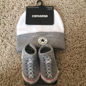 Converse baby hat and booties